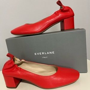Everlane Womens Heeled Ballet Pumps Red